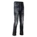 Men's Boot Cut Jeans Multi Pockets Cargo Black Cotton Denim Pants Streetwear Slim Flared Trousers_mkmklike.com