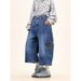 2025 American Retro Splicing Pocket Scimitar Jeans Men's And Women's Trend Hip-hop Loose Wide-leg Tooling Cropped Pants_mkmklike.com