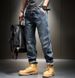 Men's Retro Stretch Jeans Loose Slim Fit Ripped Washed Cropped Harem Pants Trendy Spring Autumn_mkmklike.com