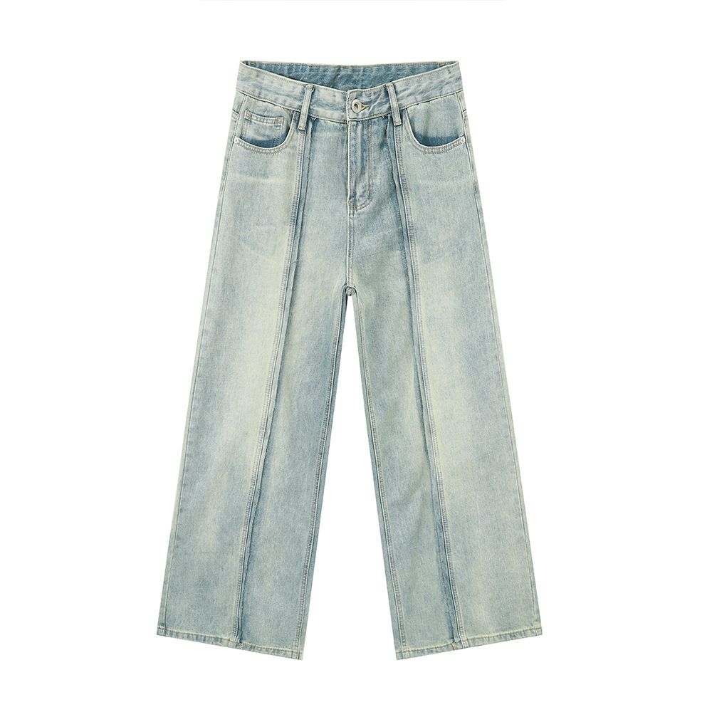 EF JEANS | 2024 New Product, Light-colored Straight Wide-leg Jeans, Loose Mopping And Washing, Casual And Versatile Tide_mkmklike.com