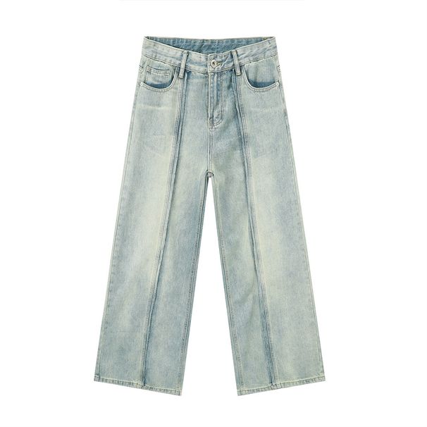 EF JEANS | 2024 New Product, Light-colored Straight Wide-leg Jeans, Loose Mopping And Washing, Casual And Versatile Tide_mkmklike.com