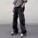 Men's Cargo Pants – Loose Fit Streetwear | 100% Cotton | Trendy Utility Pants | Black Workwear Trousers (S-Xxxl)_mkmklike.com