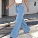 Women's Relaxed Fit Vintage Straight Leg Jeans – Stretchy Wide Leg Denim Pants With Casual Drape (Light Blue, S/M/L/Xl)_mkmklike.com