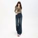 Retro Style Slimming Flared Jeans For Women Loose Fit Stretchy Slim Style Plus Size Early Spring_mkmklike.com