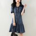2025 Plus Size Women's Summer New Fashionable Loose Feeling, Age Reducing, Light Luxury Temperament Denim Dress_mkmklike.com