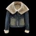"Petite Women's Sherpa Lined Denim Jacket Short Sleeveless Padded Coat With Fleece Winter Casual Outerwear"_mkmklike.com