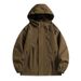 Lunar Apex Outdoor Solid Color Hooded Coat Men, Plus Size American Style Spring And Autumn Trendy Double Zipper Loose Jacket_mkmklike.com