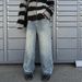 American Street Washed Vintage Jeans For Men, Spring And Autumn Clean Fit, Water Ripple Design, Straight Leg Pants_mkmklike.com