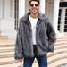 Pulse Pulse F0641 Cross-Border European And American Men's Turn-Down Collar Short Fur Jacket Warm Coat Overcoat_mkmklike.com