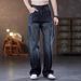 Men's Heavyweight Straight Leg Jeans Classic American Fit Casual Denim Pants Relaxed Versatile Streetwear Everyday Essential_mkmklike.com