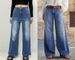 K New Retro Wide Leg Jeans For Women, Embroidered Elastic Straight Leg Pants, Casual Pants_mkmklike.com
