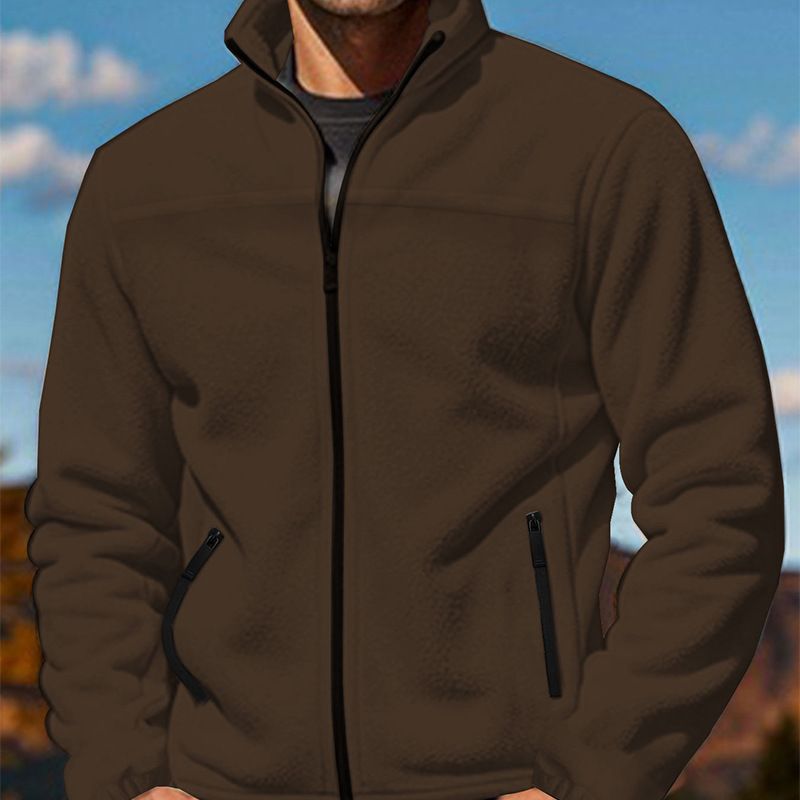 2025 New Solid Color Loose Casual Versatile Jacket Spring Autumn Outdoor Zipper Stand Collar Coat Top_mkmklike.com