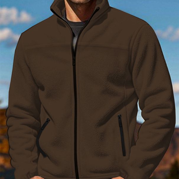 2025 New Solid Color Loose Casual Versatile Jacket Spring Autumn Outdoor Zipper Stand Collar Coat Top_mkmklike.com