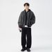 American Retro Baseball Men, Loose Casual Short Hooded PU Leather Design Texture Jacket For Spring And Autumn_mkmklike.com