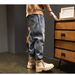 Men's Clothing Plus Size Casual Jeans Loose Fit Workwear Style Tapered Cuffs Trendy Denim Pants_mkmklike.com