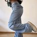 Women's Wide-Leg Workwear Jeans – Relaxed Fit, Utility Styling, 95% Cotton Stretch Denim (Midweight, Functional Pockets, Classic Blue)_mkmklike.com