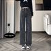 Thickened Wide-leg Jeans For Women, 2025 Winter, High-waisted, Loose, Slimming, Drapey, Warm, Straight-leg, Long Pants_mkmklike.com