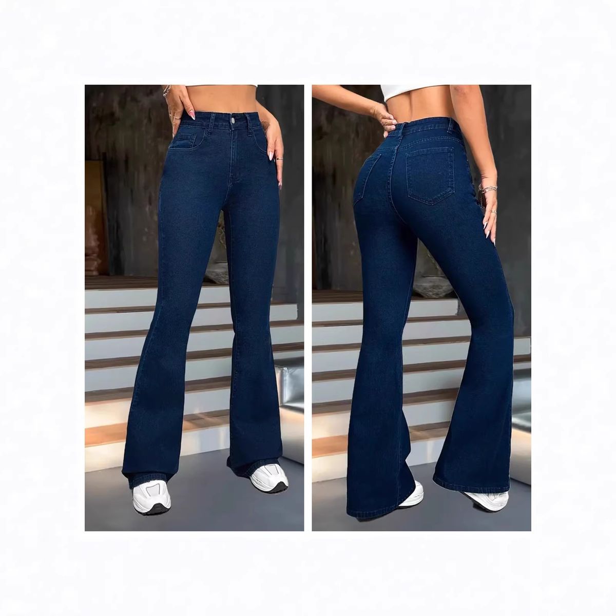 Cross-border European And American Women's Jeans, Stretchy, Simple, Multi-process, Dark Blue Pants, Versatile, Slim-fit,_mkmklike.com