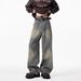 American Retro Washed Jeans Men's Spring And Autumn Trendy Brand Cleanfit Micro-pull Trousers Loose And Versatile Pants_mkmklike.com