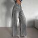 High Waist Cement Gray Jeans For Women – 90s Vintage Straight Leg Denim Pants (Retro High Street, Relaxed Fit, Cotton-Blend, S-XL, Narrow Hem)_mkmklike.com