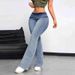 Size Cross-Border European And American Peach Butt Jeans For Women, Tight Elastic Long, Slimming High Waist Flared_mkmklike.com