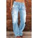Women's Clothing Jeans Bud High Waist Raw Edge Jeans_mkmklike.com