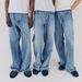 Men's Clothing Vujade 009 Steve American Washed Blue Jeans Casual Loose Versatile Straight Trousers Kenijima_mkmklike.com
