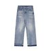 Washed Frayed Edge Jeans Men's Handmade Distressed Straight Long Street Style American Loose Fit All-Season Versatile_mkmklike.com