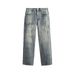 American High Street Vibe Trendy Brand Splashed Ink Jeans Men's Spring And Autumn Washed Loose Straight Wide Leg Dirty_mkmklike.com