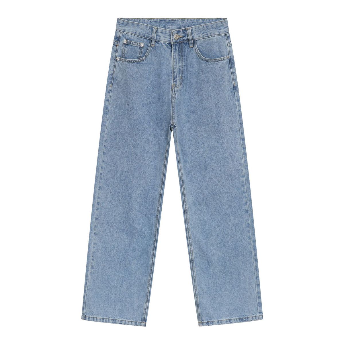 Men's Clothing Street Classic Washed Jeans New Trendy Brand Simple And Versatile Straight Trousers_mkmklike.com