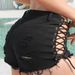 K New Denim Shorts, Ultra Short, Nightclub Women's Clothing, Sexy, High Waisted, Perforated_mkmklike.com