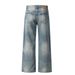 American Style Washed Jeans For Men Loose Trendy Brand Casual Straight Pants Draped Cool Wide-Leg Long Trousers_mkmklike.com