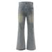 Street Style Hippie Washed Denim Flared For Men INS Trendy Design Sense Niche Loose Wide-Leg Long Pants_mkmklike.com
