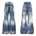 Men's Hip-Hop Denim Jeans – Streetwear Blue Jeans With Graphic Print & Rivet Details – Baggy Straight-Leg Pants (S-3XL)_mkmklike.com
