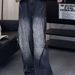 Men's Retro Deconstructed Patchwork Denim Jeans Straight Leg Wide Leg Trousers Heavy Duty Distressed Washed American High Street Style_mkmklike.com