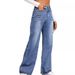 Vintage Washed High-Waisted Wide Leg Jeans – Distressed Cat Whisker Details & Comfort Stretch_mkmklike.com