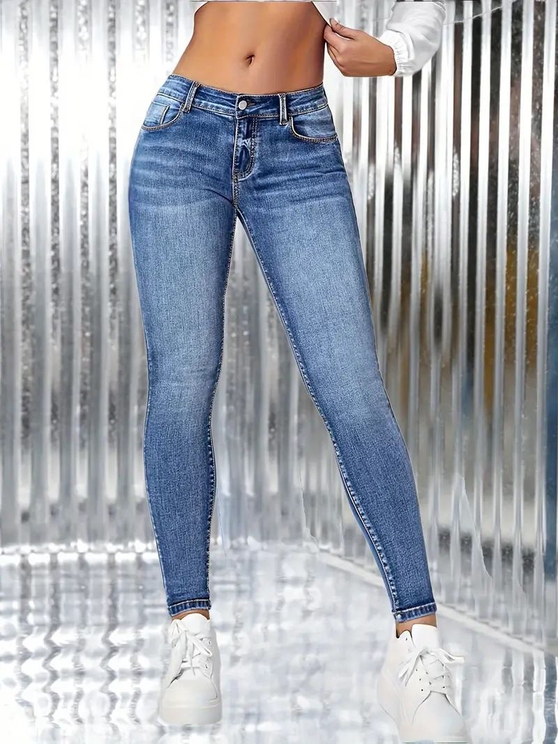 Women's High-Stretch Skinny Ankle Jeans - Slimming & Comfortable Denim Pants For Everyday Wear_mkmklike.com