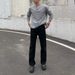"Vintage Washed Men's Relaxed Fit Jeans – Straight Leg Denim Pants With Elastic Waist (90s Retro Style, Unisex Streetwear)"_mkmklike.com