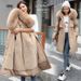 Women's Clothing new winter cotton padded coat, medium length, large fur collar, velvet lining, overcoat, cotton padded coat, trendy for women_mkmklike.com