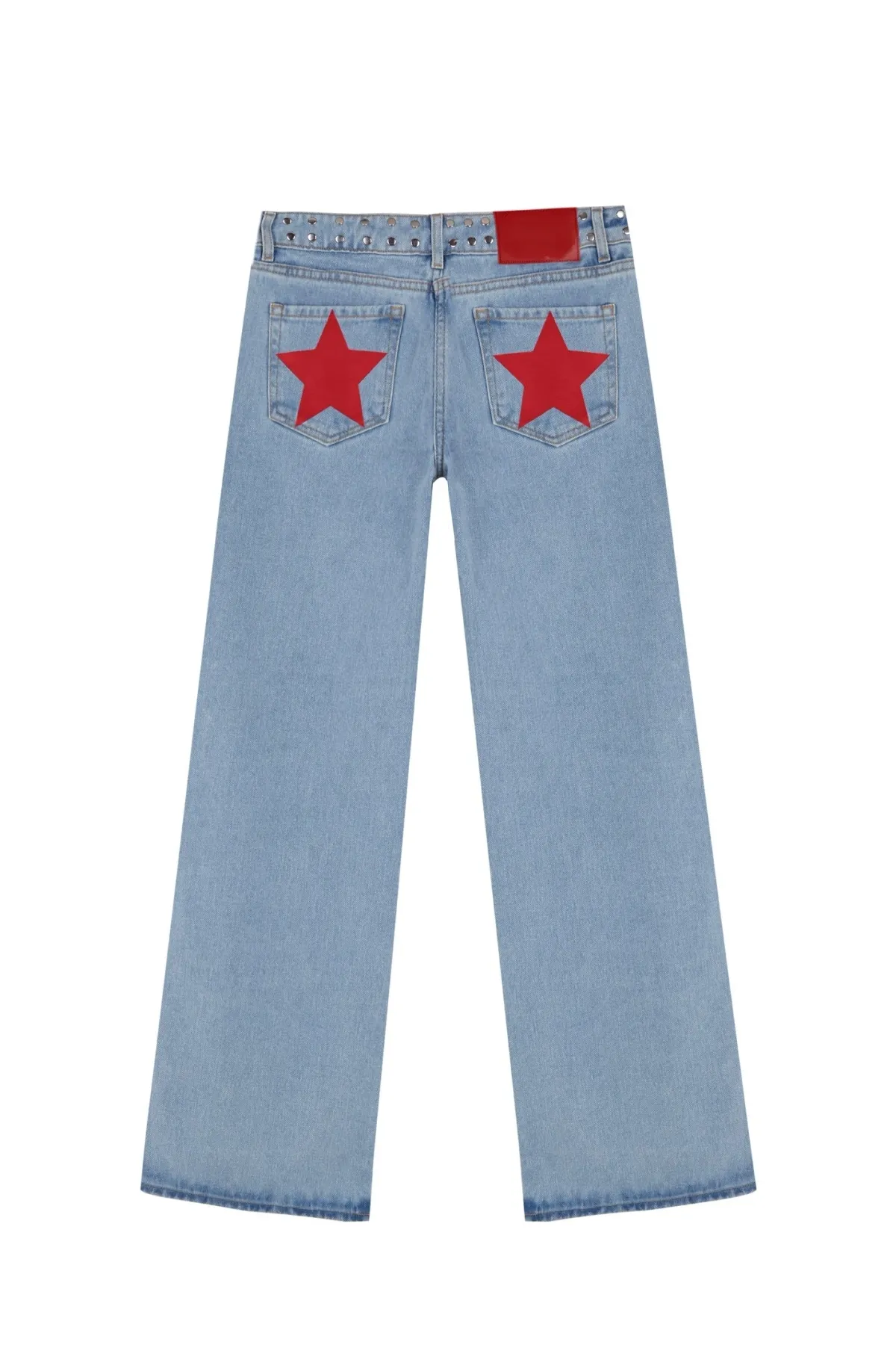 Y2K Women's Straight Leg Jeans Personalized Lucky Star Texture Retro Baggy Jeans Stylish High Street Willow Nail Low Waist Jeans_mkmklike.com