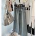 Retro Light Blue Cropped Jeans for Women Loose Straight Leg Slim Fit Wide Leg Style Suitable for Petite Women_mkmklike.com