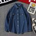 New Spring Denim Shirt Men's Long-sleeved Shirt Versatile Couple Large Size Jacket Loose Trendy Men Autumn And Winter_mkmklike.com