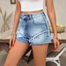 "Trendy Denim Shorts For Women – High-Waisted Straight Cut Casual Summer Shorts_mkmklike.com
