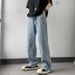 Nordmann American Jeans For Men Spring And Autumn High Street Cool High-End Feel Vibe Style Split Hem Mud Yellow Casual Pants_mkmklike.com