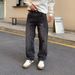 Men's High-Street Wide-Leg Jeans Jacquard Washed Denim Vintage Aesthetic Relaxed Fit No Stretch S-3XL_mkmklike.com