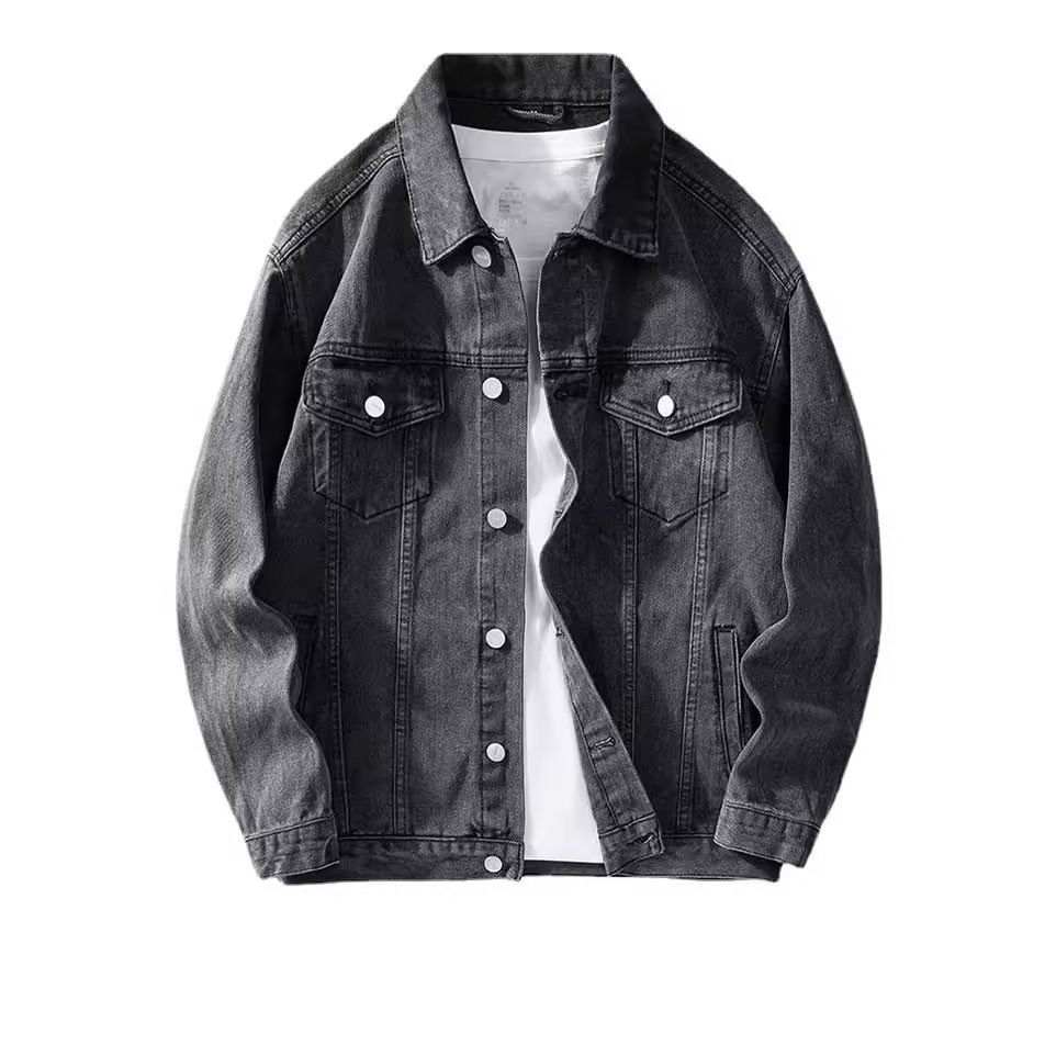 Retro Vintage Denim Jacket Men's Streetwear Oversized Coat Distressed Washed Casual Hip Hop Fashion Loose Fit Spring Fall Blue Black_mkmklike.com