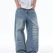 High Waisted Wide Leg Jeans Ripped For Women Slimming Loose Retro Floor Length Straight Leg Pants Spring_mkmklike.com