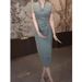 Oriental Art Cowboy For Women 2025 Summer New French Style High Waist Medium Length Dress_mkmklike.com