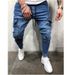 Suitable For All Seasons 2025 Autumn Winter New Men's Hip-Hop Washed Casual Jogger Pants With Drawstring Jeans K137_mkmklike.com