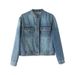 Women's Clothing Petite Slimming Denim Jacket Women's Casual Retro Style Short Top For Autumn_mkmklike.com